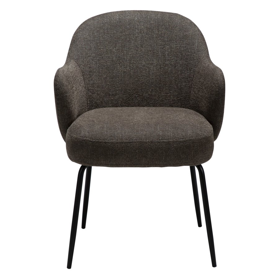 DANFORM Bae lnestol, m. armln - major brun boucléstof og sort stl