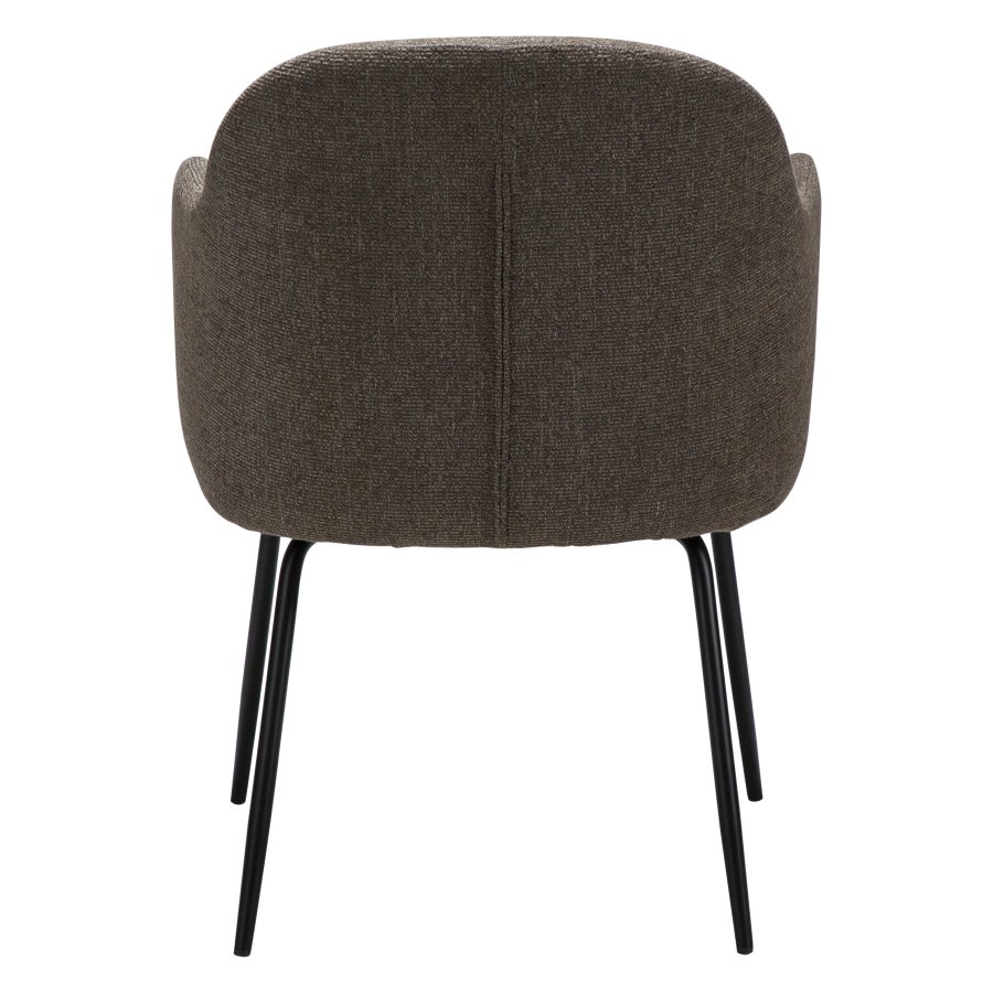 DANFORM Bae lnestol, m. armln - major brun boucléstof og sort stl