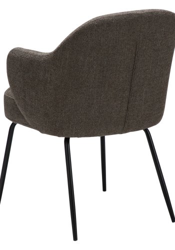 DANFORM Bae lnestol, m. armln - major brun boucléstof og sort stl