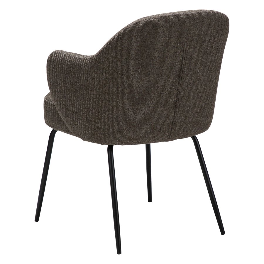 DANFORM Bae lnestol, m. armln - major brun boucléstof og sort stl