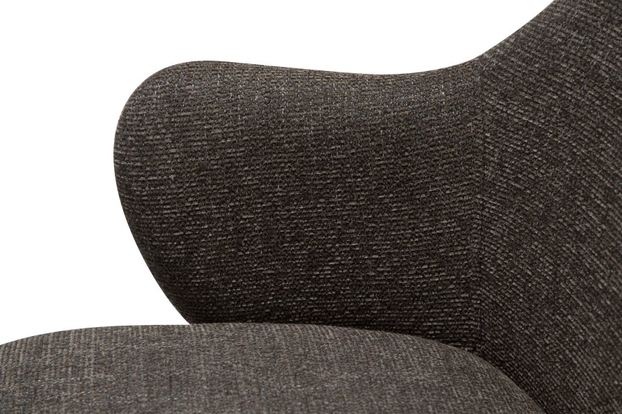 DANFORM Bae lnestol, m. armln - major brun boucléstof og sort stl