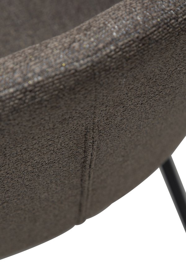 DANFORM Bae lnestol, m. armln - major brun boucléstof og sort stl