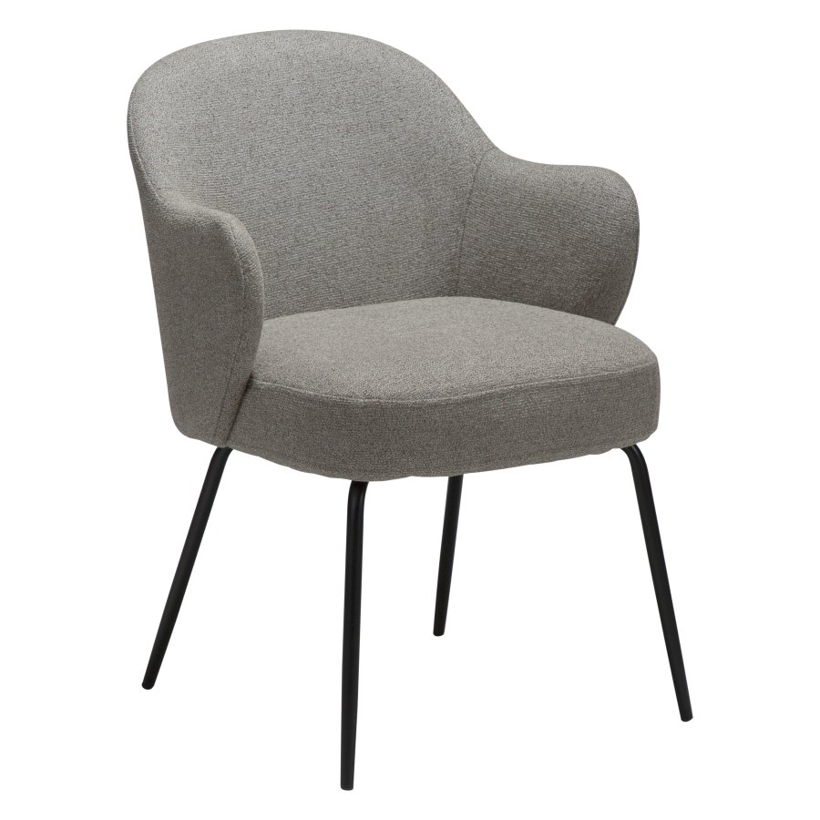 DANFORM Bae lnestol, m. armln - pebble earth boucléstof og sort stl