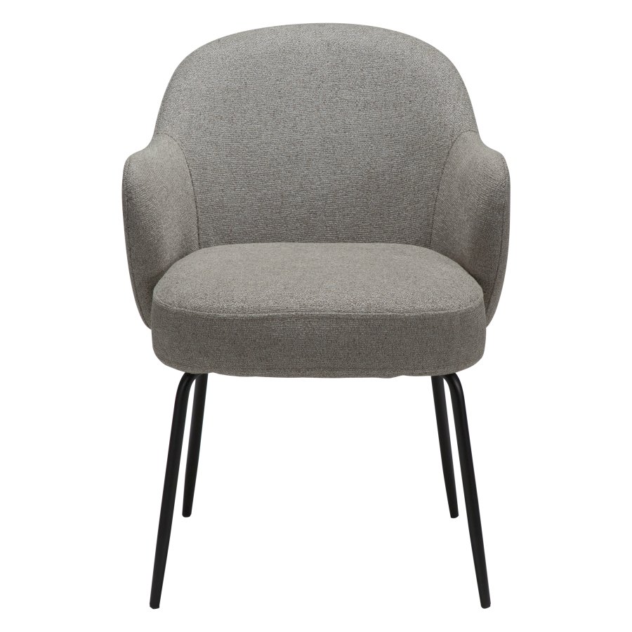 DANFORM Bae lnestol, m. armln - pebble earth boucléstof og sort stl