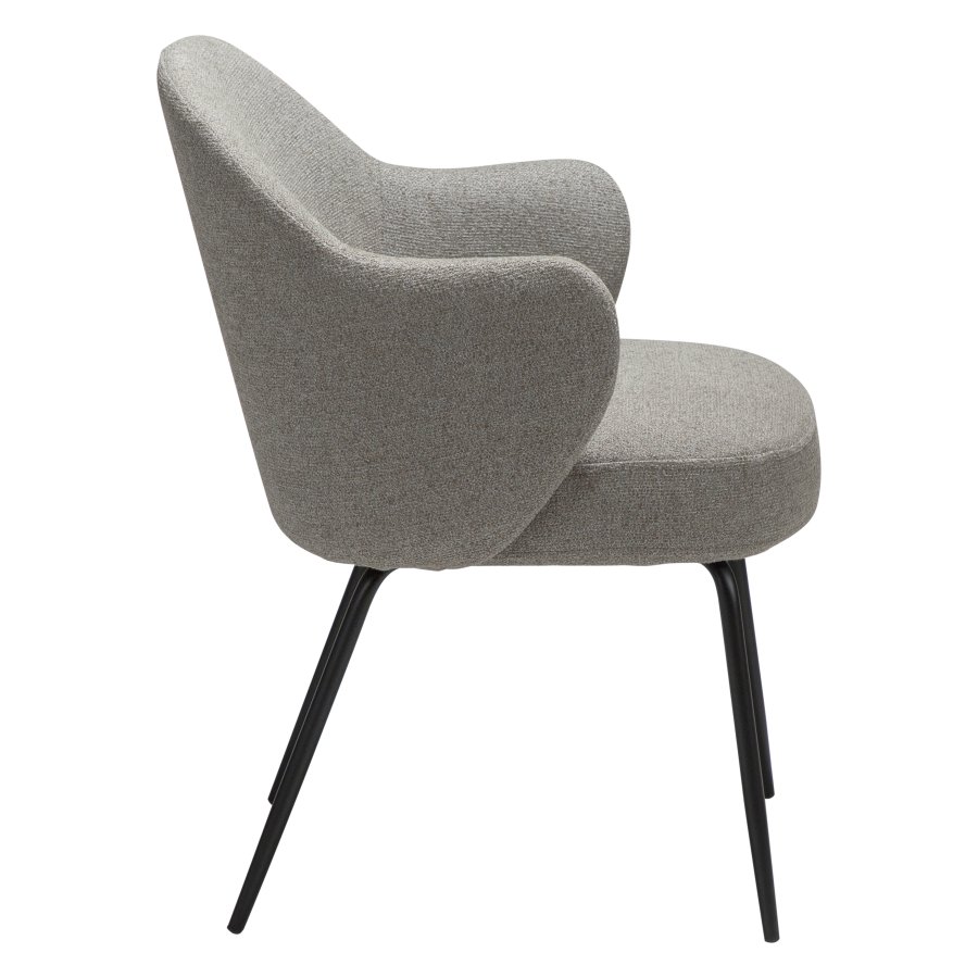 DANFORM Bae lnestol, m. armln - pebble earth boucléstof og sort stl