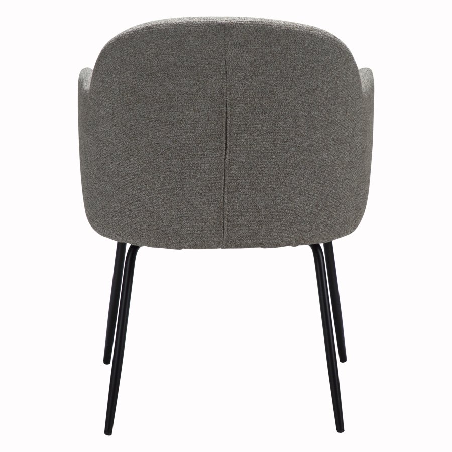 DANFORM Bae lnestol, m. armln - pebble earth boucléstof og sort stl