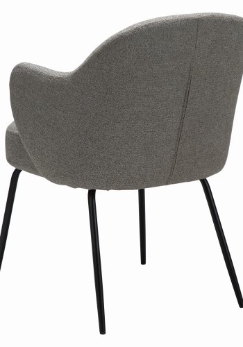 DANFORM Bae lnestol, m. armln - pebble earth boucléstof og sort stl
