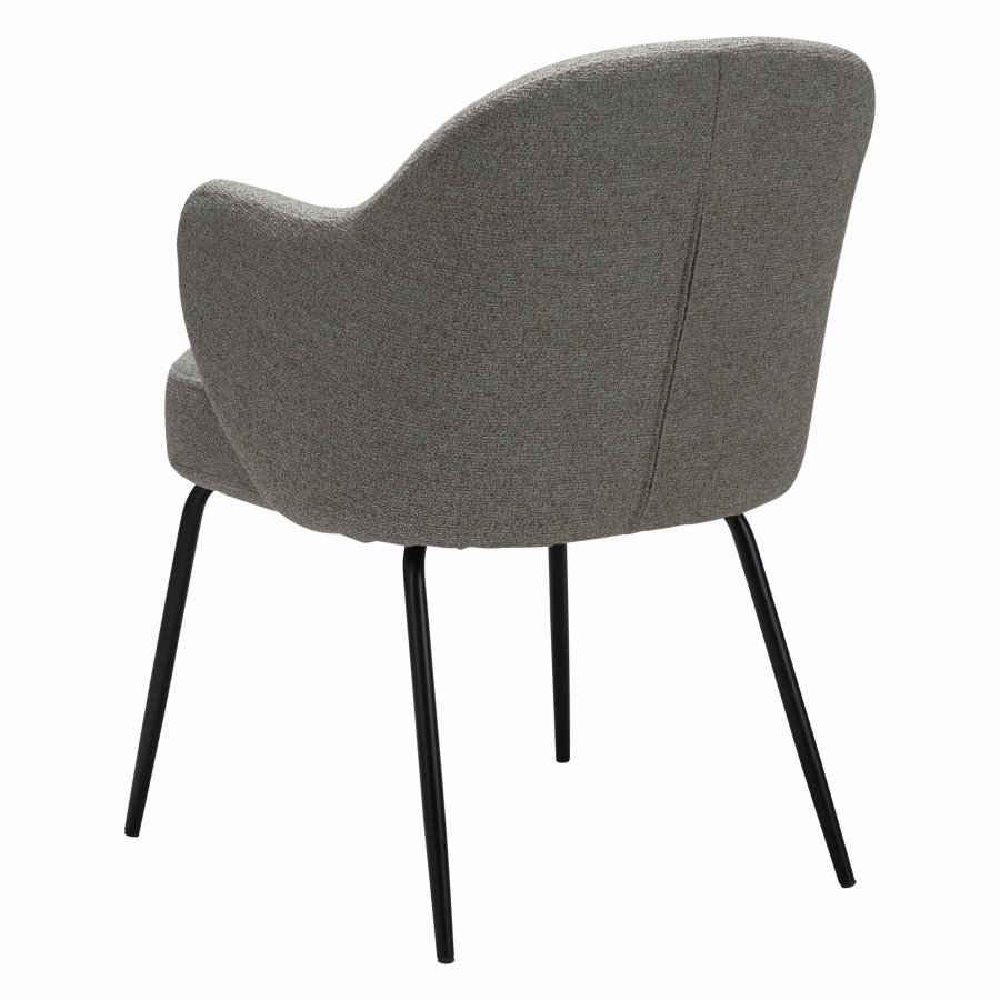 DANFORM Bae lnestol, m. armln - pebble earth boucléstof og sort stl