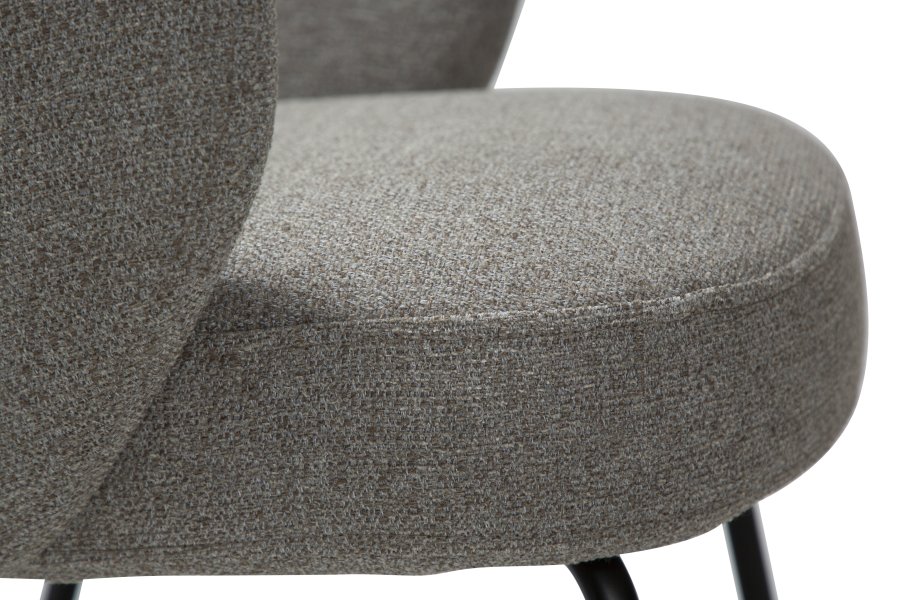 DANFORM Bae lnestol, m. armln - pebble earth boucléstof og sort stl