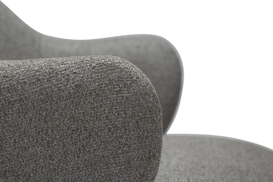 DANFORM Bae lnestol, m. armln - pebble earth boucléstof og sort stl