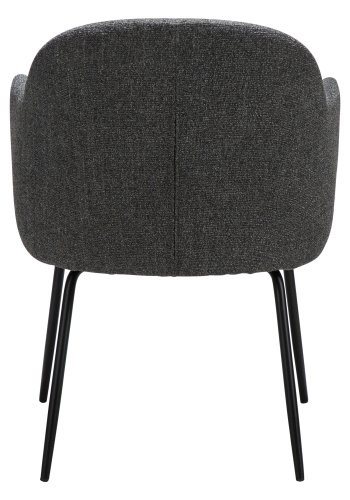 DANFORM Bae lnestol, m. armln - pebble gr boucléstof og sort stl