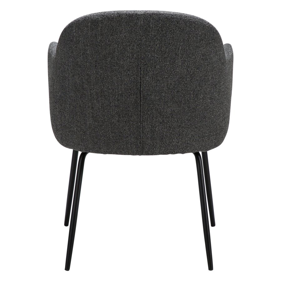 DANFORM Bae lnestol, m. armln - pebble gr boucléstof og sort stl