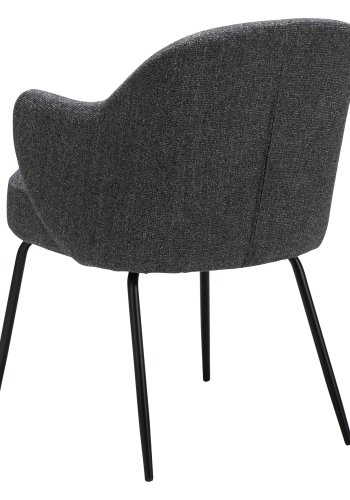 DANFORM Bae lnestol, m. armln - pebble gr boucléstof og sort stl