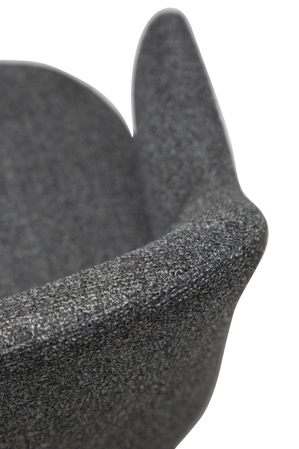 DANFORM Bae lnestol, m. armln - pebble gr boucléstof og sort stl