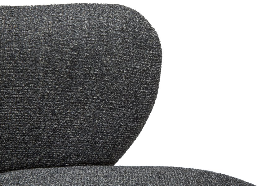 DANFORM Bae lnestol, m. armln - pebble gr boucléstof og sort stl