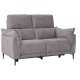 Barcelona 2 pers. sofa, m. recliner, indbygget fodskammel, USB-stik - beige stof og sort metal