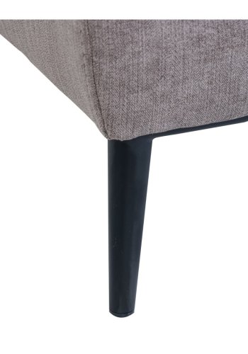 Barcelona 2 pers. sofa, m. recliner, indbygget fodskammel, USB-stik - beige stof og sort metal