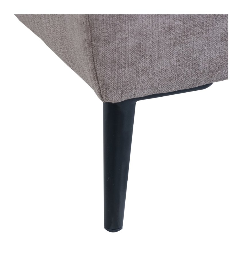 Barcelona 2 pers. sofa, m. recliner, indbygget fodskammel, USB-stik - beige stof og sort metal