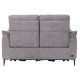 Barcelona 2 pers. sofa, m. recliner, indbygget fodskammel, USB-stik - beige stof og sort metal