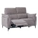 Barcelona 2 pers. sofa, m. recliner, indbygget fodskammel, USB-stik - beige stof og sort metal