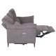 Barcelona 2 pers. sofa, m. recliner, indbygget fodskammel, USB-stik - beige stof og sort metal