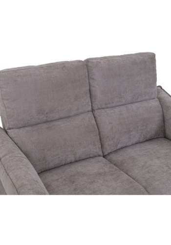 Barcelona 2 pers. sofa, m. recliner, indbygget fodskammel, USB-stik - beige stof og sort metal