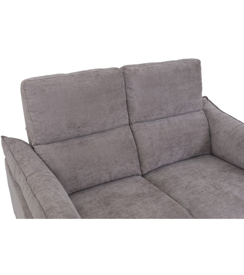 Barcelona 2 pers. sofa, m. recliner, indbygget fodskammel, USB-stik - beige stof og sort metal