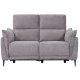 Barcelona 2 pers. sofa, m. recliner, indbygget fodskammel, USB-stik - beige stof og sort metal
