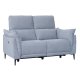 Barcelona 2 pers. sofa, m. recliner, indbygget fodskammel, USB-stik - lysegr stof og sort metal