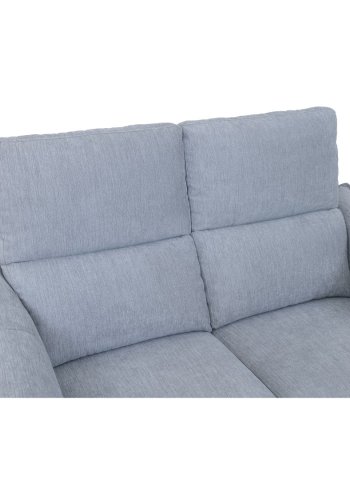 Barcelona 2 pers. sofa, m. recliner, indbygget fodskammel, USB-stik - lysegr stof og sort metal