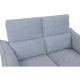 Barcelona 2 pers. sofa, m. recliner, indbygget fodskammel, USB-stik - lysegr stof og sort metal