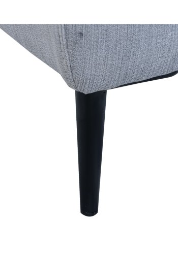 Barcelona 2 pers. sofa, m. recliner, indbygget fodskammel, USB-stik - lysegr stof og sort metal