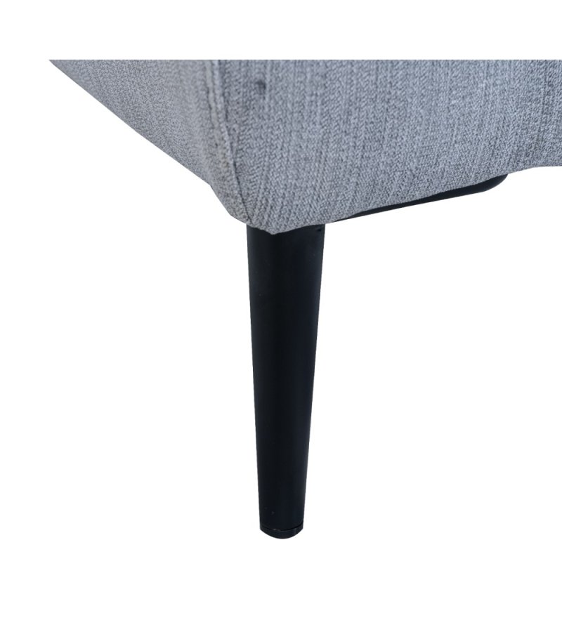 Barcelona 2 pers. sofa, m. recliner, indbygget fodskammel, USB-stik - lysegr stof og sort metal