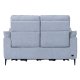 Barcelona 2 pers. sofa, m. recliner, indbygget fodskammel, USB-stik - lysegr stof og sort metal