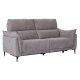 Barcelona 3 pers. sofa, m. recliner, indbygget fodskammel, USB-stik - beige stof og sort metal