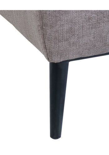 Barcelona 3 pers. sofa, m. recliner, indbygget fodskammel, USB-stik - beige stof og sort metal