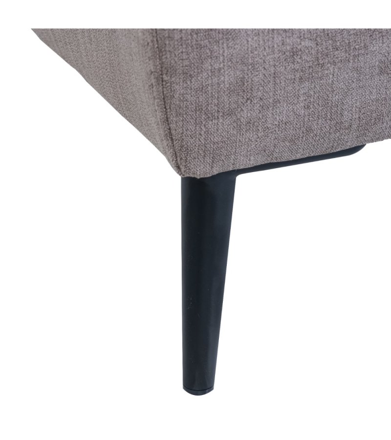 Barcelona 3 pers. sofa, m. recliner, indbygget fodskammel, USB-stik - beige stof og sort metal