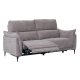 Barcelona 3 pers. sofa, m. recliner, indbygget fodskammel, USB-stik - beige stof og sort metal