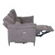 Barcelona 3 pers. sofa, m. recliner, indbygget fodskammel, USB-stik - beige stof og sort metal