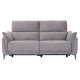Barcelona 3 pers. sofa, m. recliner, indbygget fodskammel, USB-stik - beige stof og sort metal