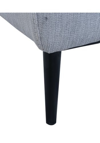 Barcelona 3 pers. sofa, m. recliner, indbygget fodskammel, USB-stik - lysegr stof og sort metal