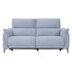 Barcelona 3 pers. sofa, m. recliner, indbygget fodskammel, USB-stik - lysegr stof og sort metal