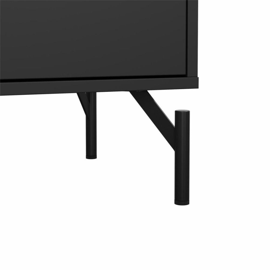 TVILUM Dana Kommode med 4 skuffer, Matt Black, 98,7 x 39,8 x 95,8 cm