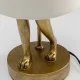 KARE DESIGN Animal Rabbit bordlampe - hvid linnedhr og guld polyresin/stl (H:50cm)