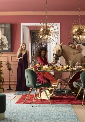 KARE DESIGN Gloria spisebord, rektangulr - klar glas og guld stl (200x100)