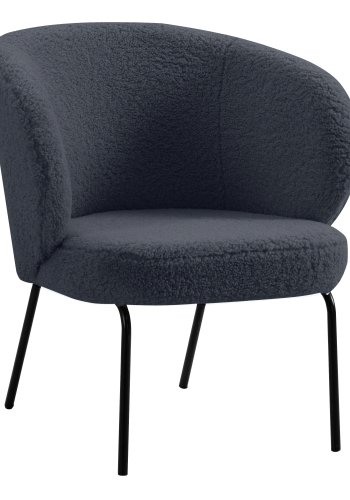 NORDLYS Bergen lnestol - gr uld og sort metal