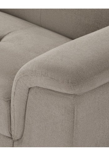 Betis venstre vendt hjrnesofa, m. 5 justerbare nakkepuder - brun stof og sort metal