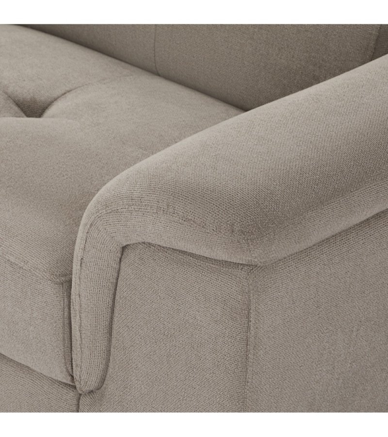 Betis venstre vendt hjrnesofa, m. 5 justerbare nakkepuder - brun stof og sort metal