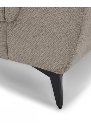 Betis venstre vendt hjrnesofa, m. 5 justerbare nakkepuder - brun stof og sort metal