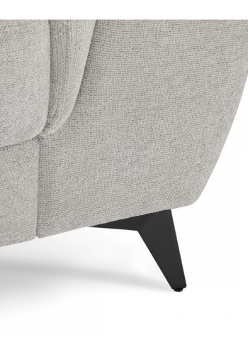 Betis venstre vendt hjrnesofa, m. 5 justerbare nakkepuder - gr stof og sort metal